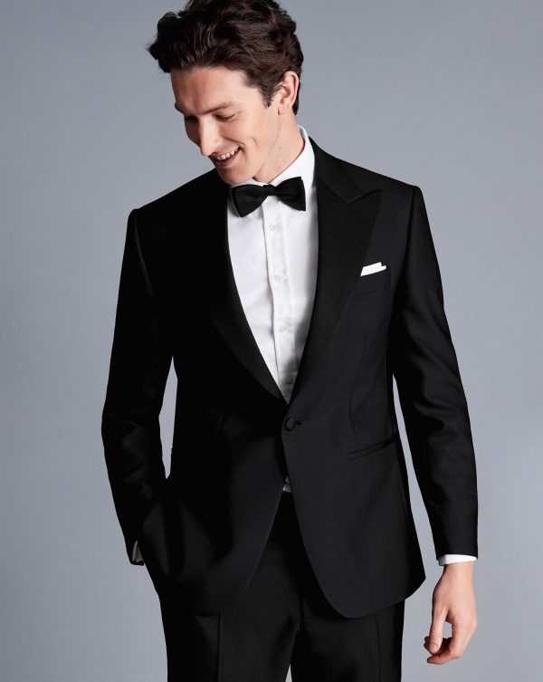 Nigflower54250 Peak Lapel Tuxedo Dinner Suit - Black - Image 3