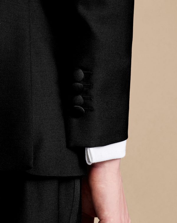Nigflower54250 Peak Lapel Tuxedo Dinner Suit - Black - Image 4