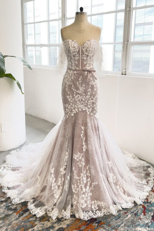 Nigflower54225 Trumpet-Mermaid Court Train Sparkle Tulle Wedding Dress - Image 3