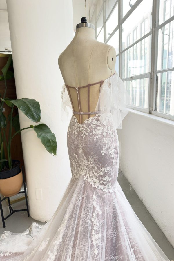 Nigflower54225 Trumpet-Mermaid Court Train Sparkle Tulle Wedding Dress - Image 6
