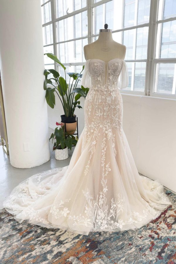 Nigflower54224 Trumpet-Mermaid Court Train Lace Tulle Wedding Dress - Image 7
