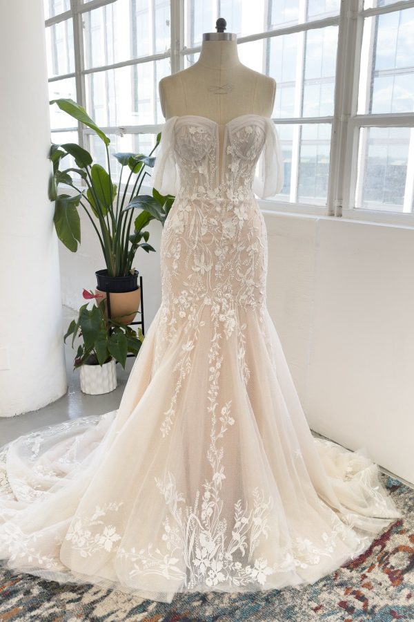 Nigflower54224 Trumpet-Mermaid Court Train Lace Tulle Wedding Dress - Image 3