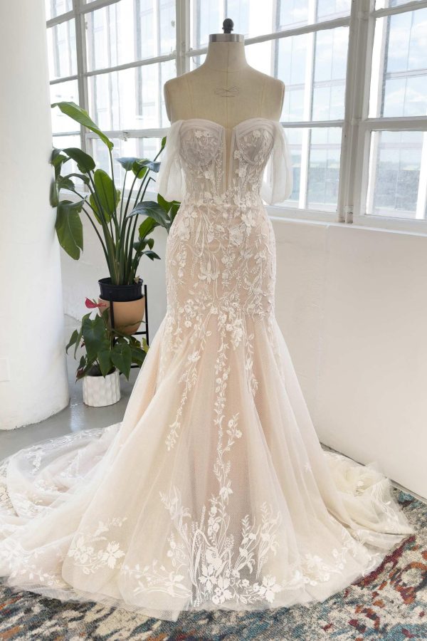 Nigflower54224 Trumpet-Mermaid Court Train Lace Tulle Wedding Dress