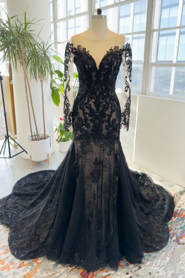 Nigflower54229 Trumpet-Mermaid Chapel Train Lace Tulle Wedding Dress - Image 3