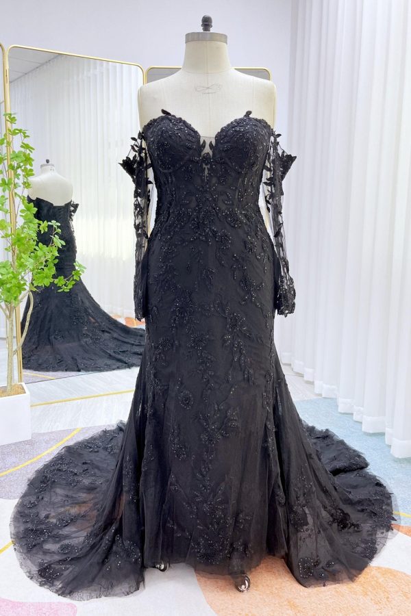Nigflower54233 Trumpet-Mermaid Chapel Train Lace Tulle Wedding Dress - Image 4